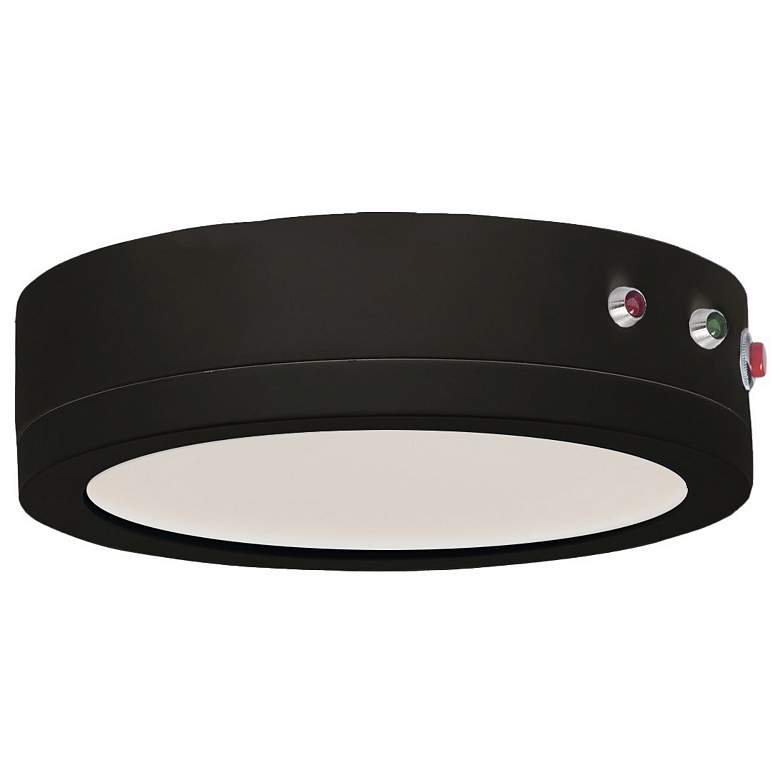 Image 1 Maxim Wafer 7" Black RD LED Ceiling Light 3000K w/Emergency Bk Up