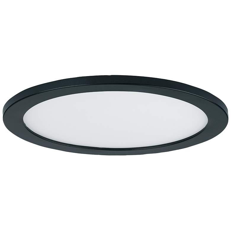 Image 1 Maxim Wafer 7" Wide Round Black LED Outdoor Ceiling Light