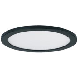Maxim Wafer 7&quot; Wide Round Black LED Outdoor Ceiling Light