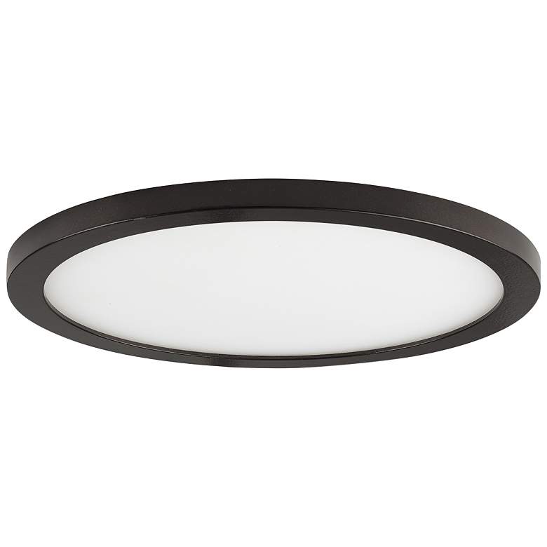 Image 1 Maxim Wafer 7" Wide Round Bronze LED Outdoor Ceiling Light