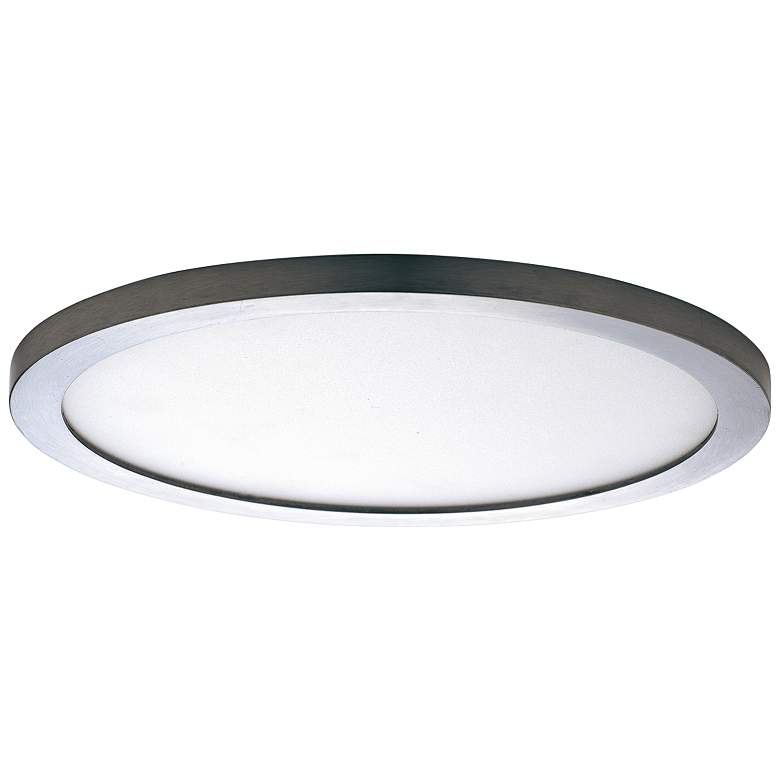 Maxim Wafer 7&quot; Wide Round Satin Nickel LED Outdoor Ceiling Light