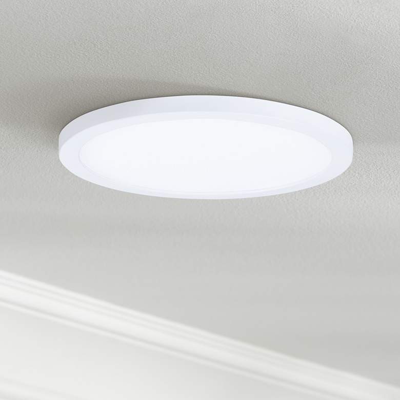 Image 1 Maxim Wafer 7" Wide Round White LED Ceiling Light