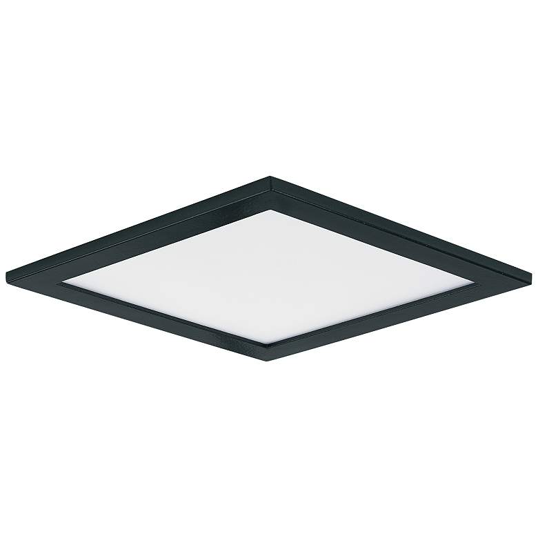 Image 1 Maxim Wafer 7 inch Wide Square Black LED Outdoor Ceiling Light