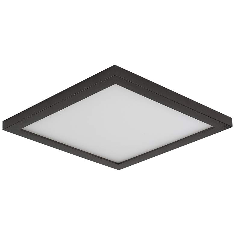Image 1 Maxim Wafer 7 inch Wide Square Bronze LED Outdoor Ceiling Light