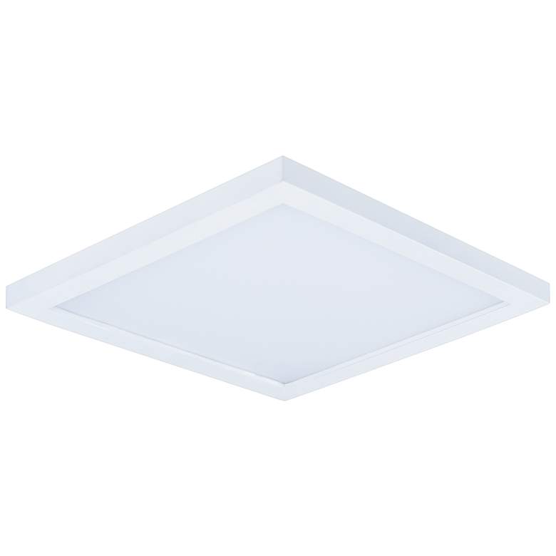 Image 1 Maxim Wafer 7 inch Wide Square White LED Outdoor Ceiling Light