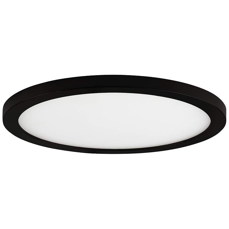 Image 1 Maxim Wafer 9" Wide Round Black LED Outdoor Ceiling Light