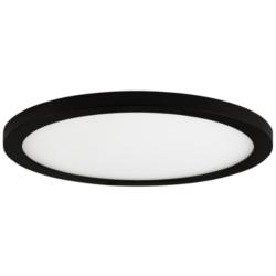 Maxim Wafer 9&quot; Wide Round Black LED Outdoor Ceiling Light