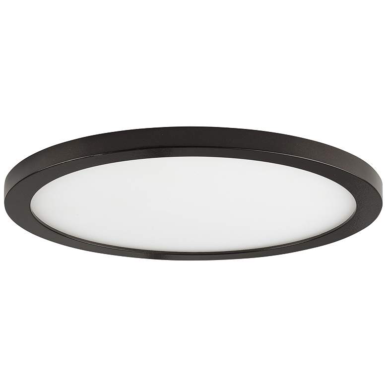 Image 1 Maxim Wafer 9 inch Wide Round Bronze LED Outdoor Ceiling Light