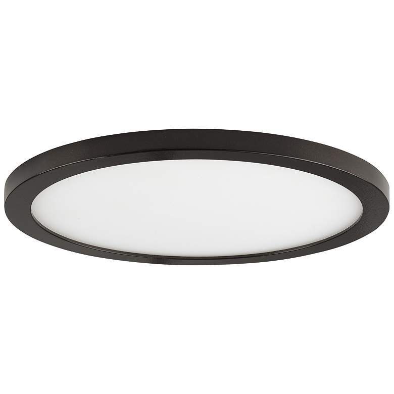 Image 1 Maxim Wafer 9" Wide Round Bronze LED Outdoor Ceiling Light