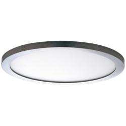 Maxim Wafer 9&quot; Wide Round Satin Nickel LED Outdoor Ceiling Light