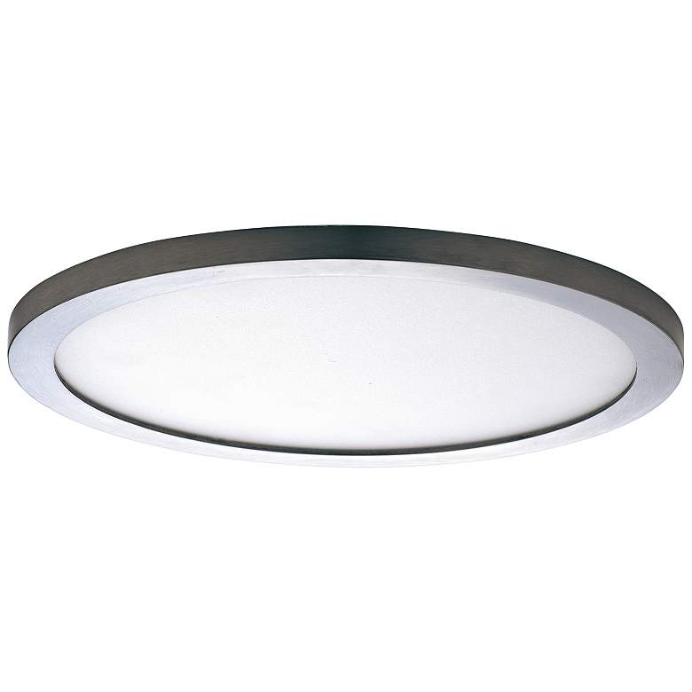 Image 1 Maxim Wafer 9" Wide Round Satin Nickel LED Outdoor Ceiling Light