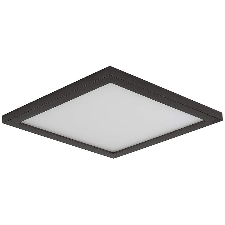 Image 1 Maxim Wafer 9 inch Wide Square Bronze LED Outdoor Ceiling Light