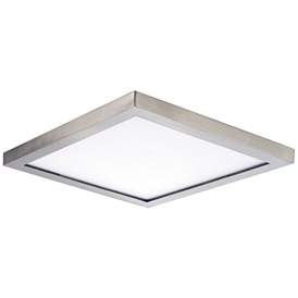 Image1 of Maxim Wafer 9" Wide Square Satin Nickel LED Outdoor Ceiling Light