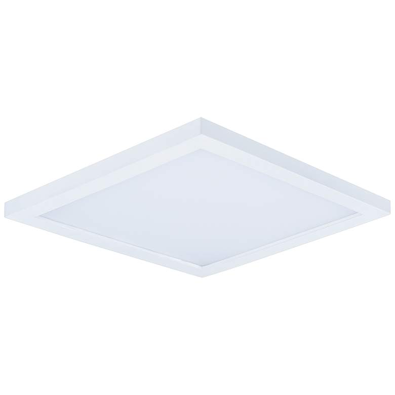 Image 1 Maxim Wafer 9 inch Wide Square White LED Outdoor Ceiling Light
