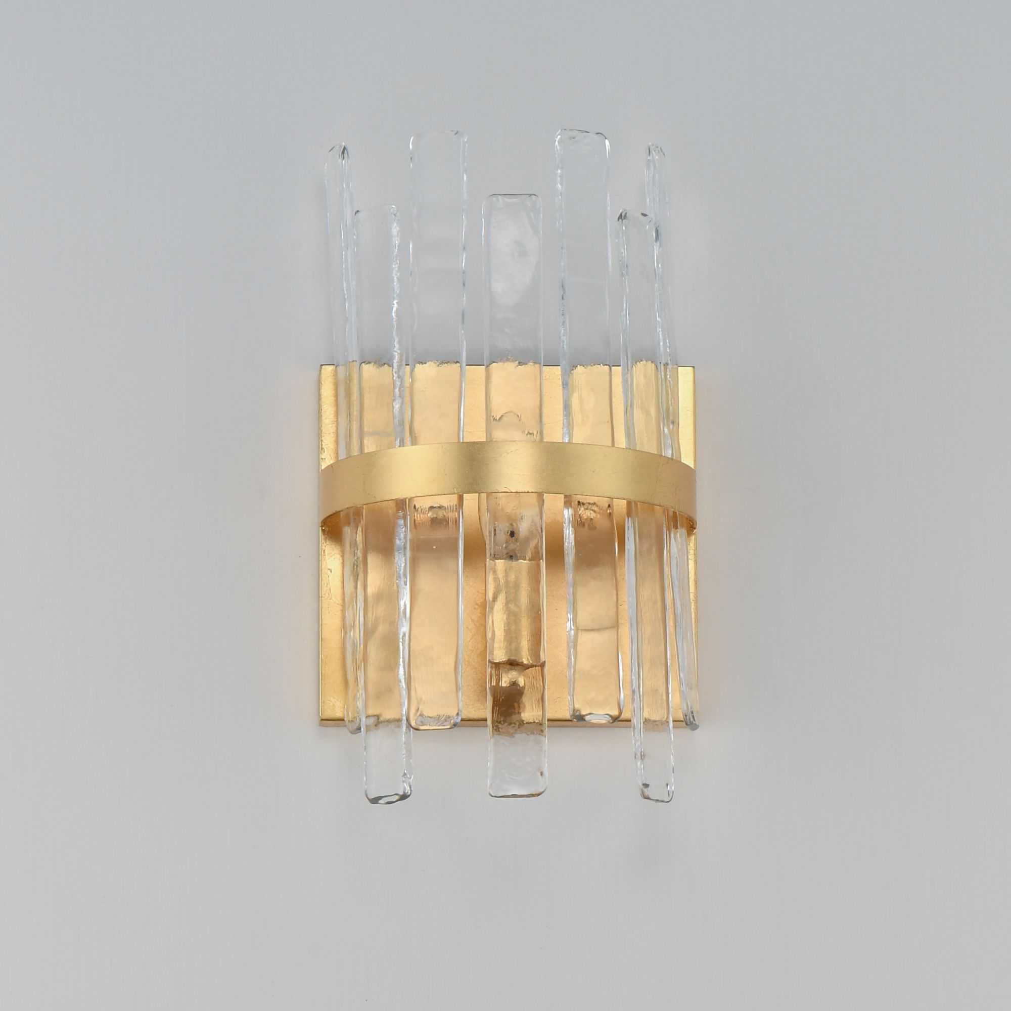 Image 2 Maxim Warren 11 1/2" High Gold Leaf 1-Light Wall Sconce more views