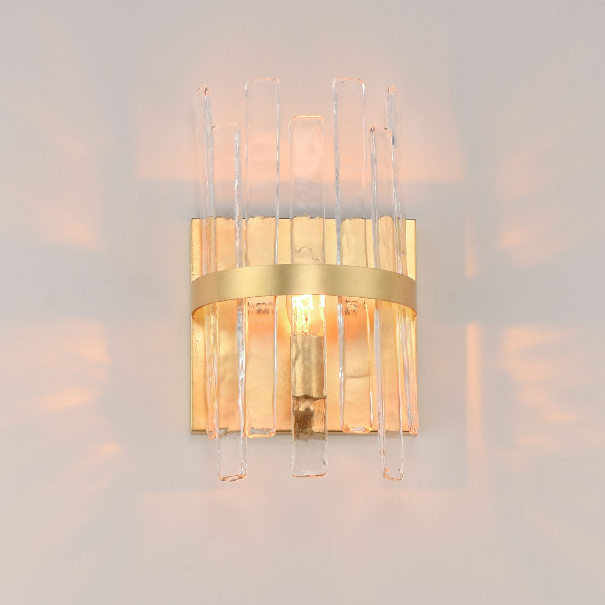 Image 3 Maxim Warren 11 1/2" High Gold Leaf 1-Light Wall Sconce more views