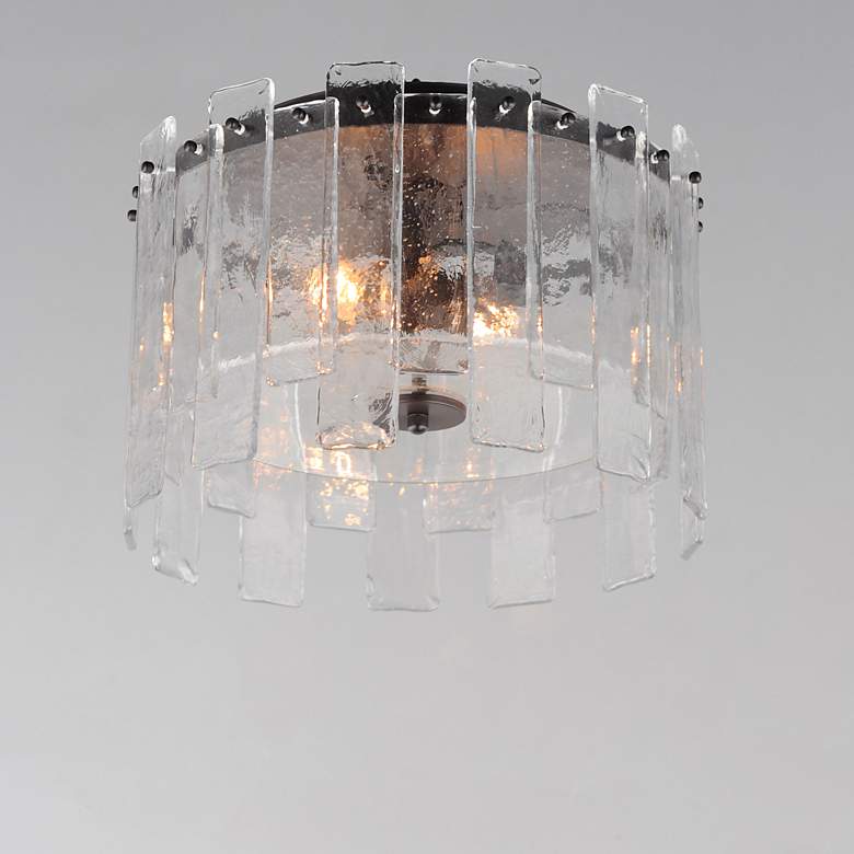 Image 5 Maxim Warren 14 1/2" Wide Dark Bronze 2-Light Flush Mount more views