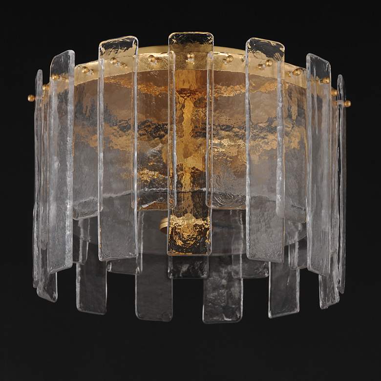 Image 3 Maxim Warren 14 1/2" Wide Gold Leaf 2-Light Ceiling Light more views