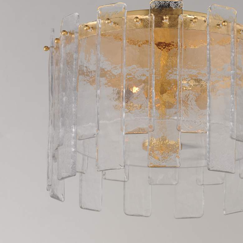 Image 4 Maxim Warren 14 1/2" Wide Gold Leaf 2-Light Ceiling Light more views