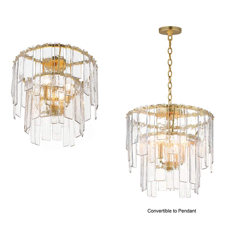 Image 2 Maxim Warren 17 1/2" Wide Gold Leaf 4-Light Semi-Flush/Pendant Light more views
