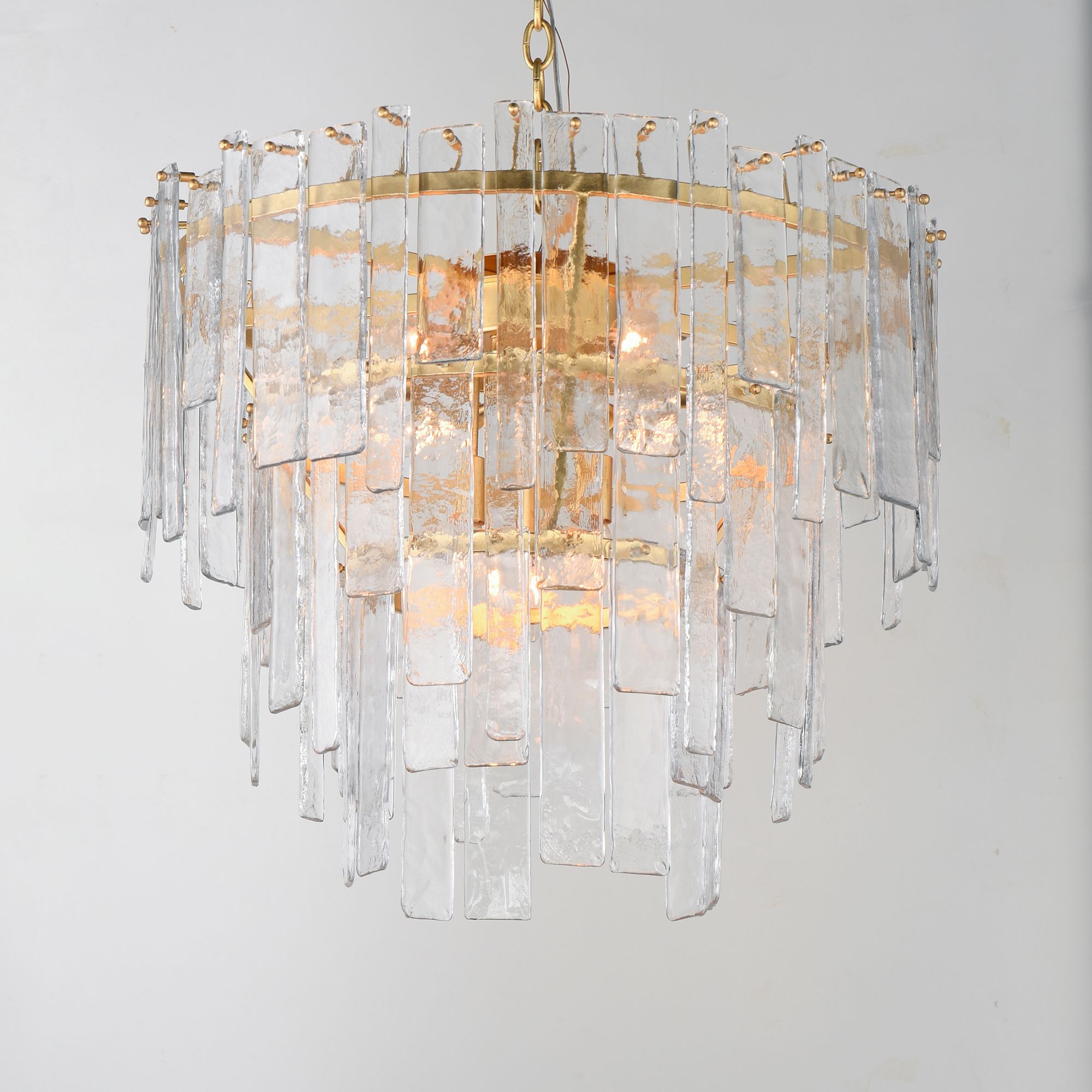 Image 3 Maxim Warren 24" Wide Gold Leaf 9-Light Pendant more views