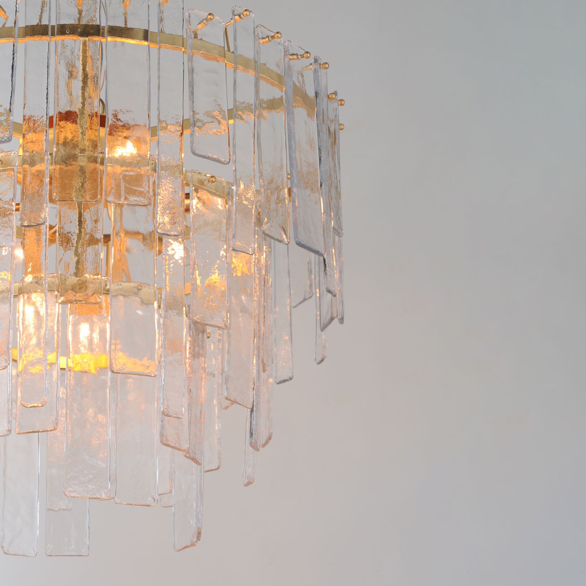 Image 4 Maxim Warren 24" Wide Gold Leaf 9-Light Pendant more views