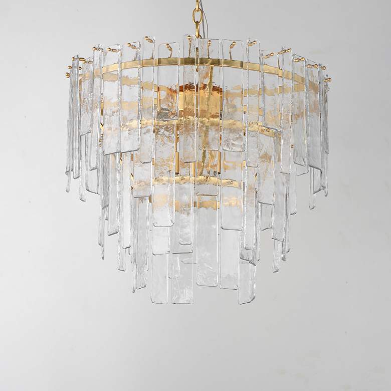 Image 2 Maxim Warren 24" Wide Gold Leaf 9-Light Pendant more views