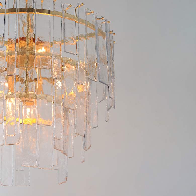 Image 4 Maxim Warren 24" Wide Gold Leaf 9-Light Pendant more views