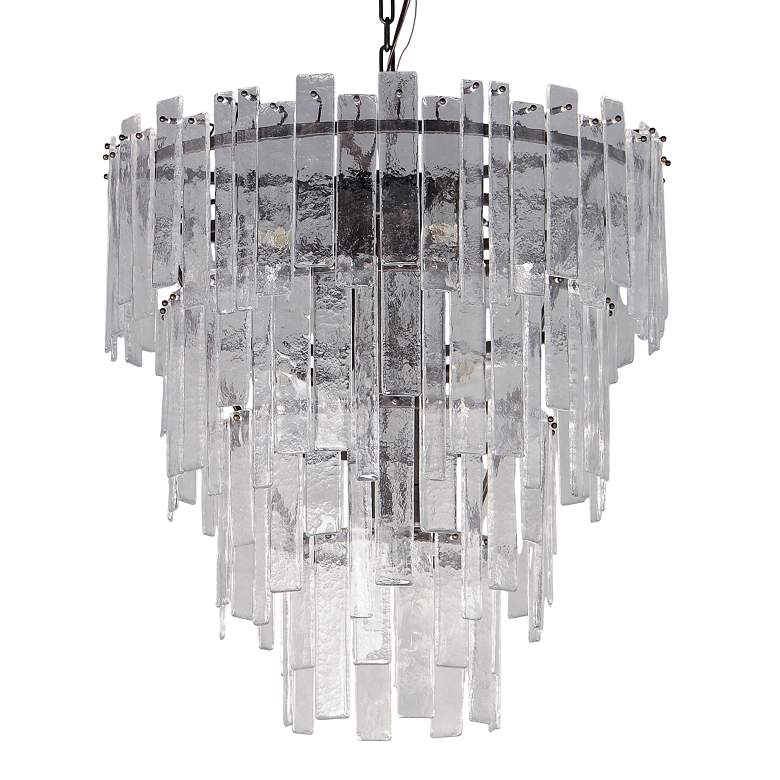 Image 2 Maxim Warren 30" 12-Light Dark Bronze and Glass Pendant Chandelier more views