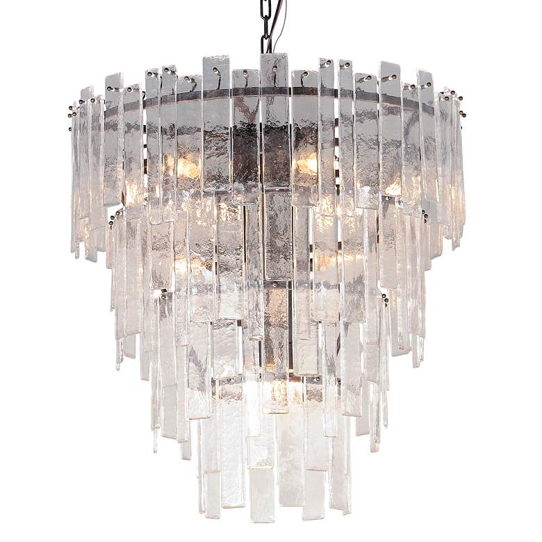 Image 3 Maxim Warren 30" 12-Light Dark Bronze and Glass Pendant Chandelier more views