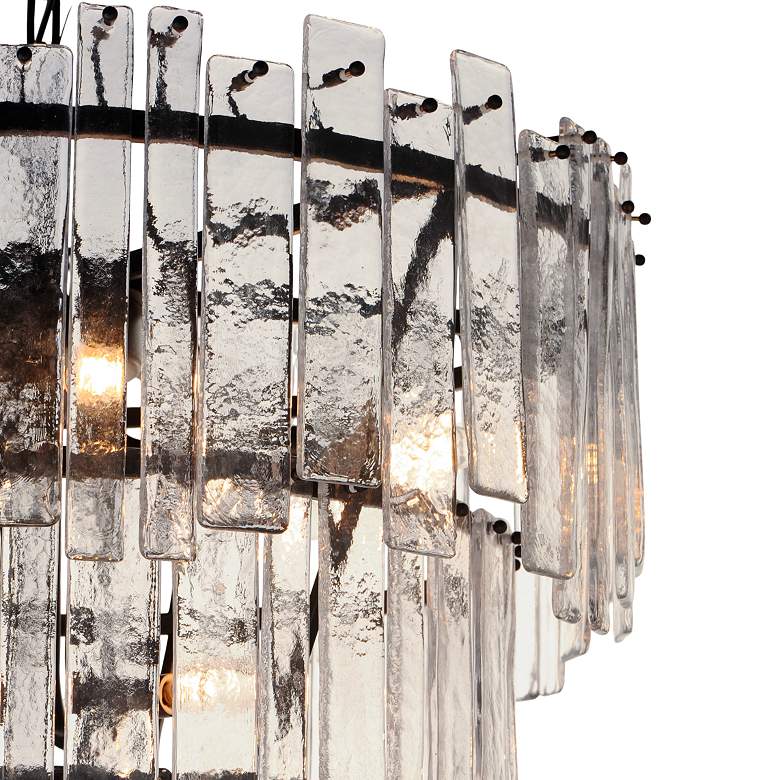 Image 5 Maxim Warren 30" 12-Light Dark Bronze and Glass Pendant Chandelier more views