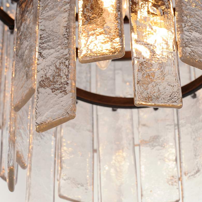 Image 7 Maxim Warren 30" 12-Light Dark Bronze and Glass Pendant Chandelier more views