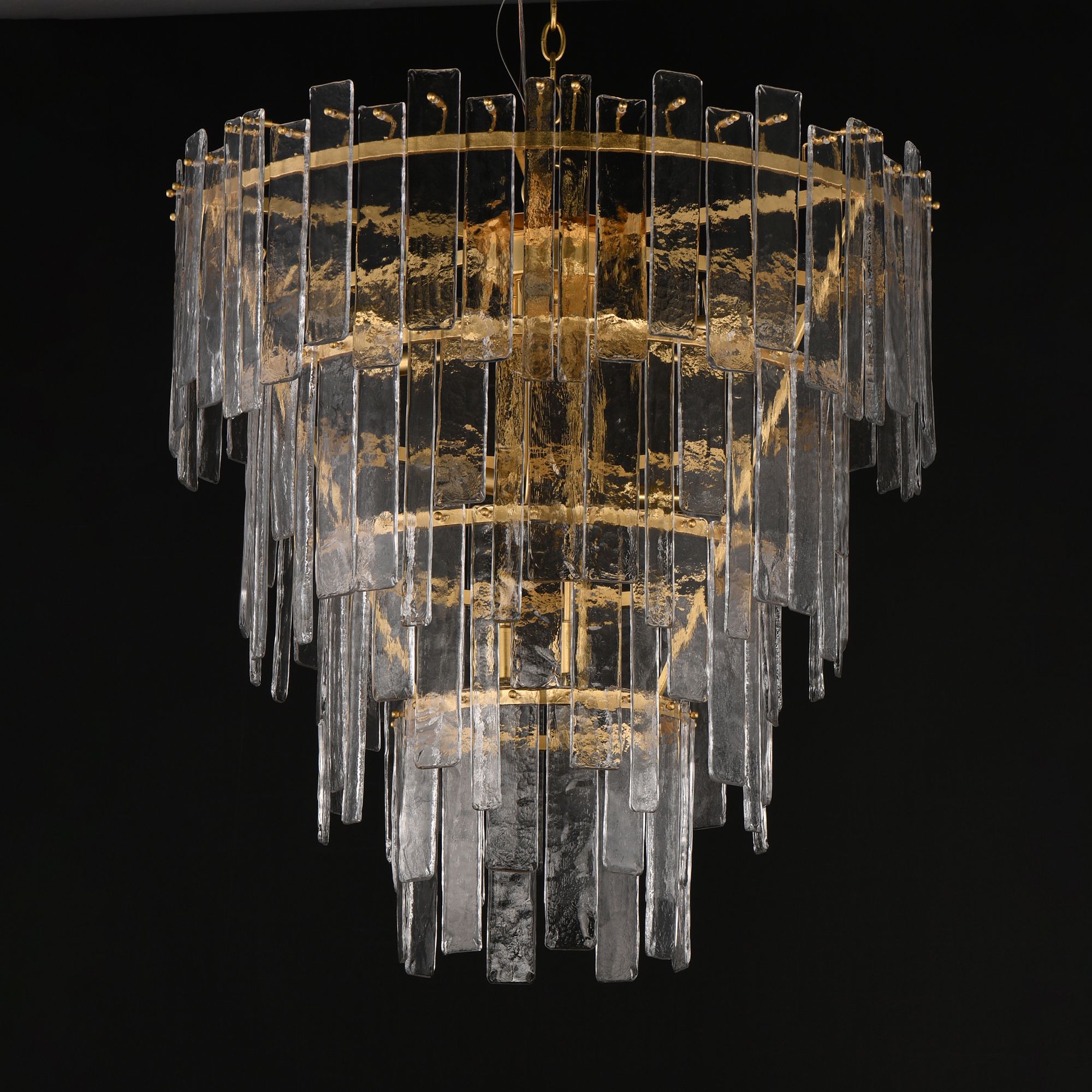 Image 3 Maxim Warren 30" Wide Gold Leaf 12-Light Pendant more views