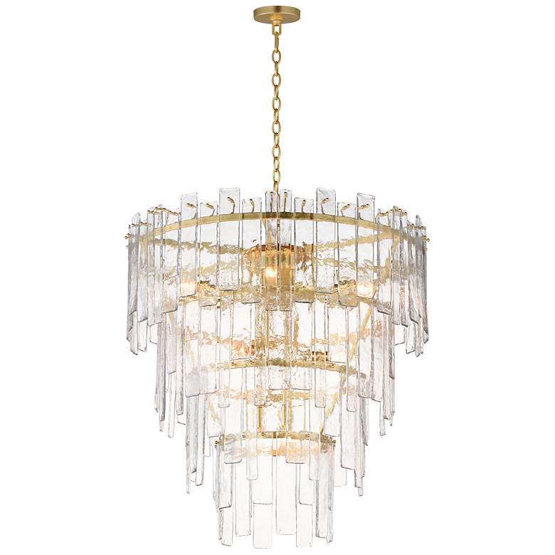 Image 1 Maxim Warren 30" Wide Gold Leaf 12-Light Pendant