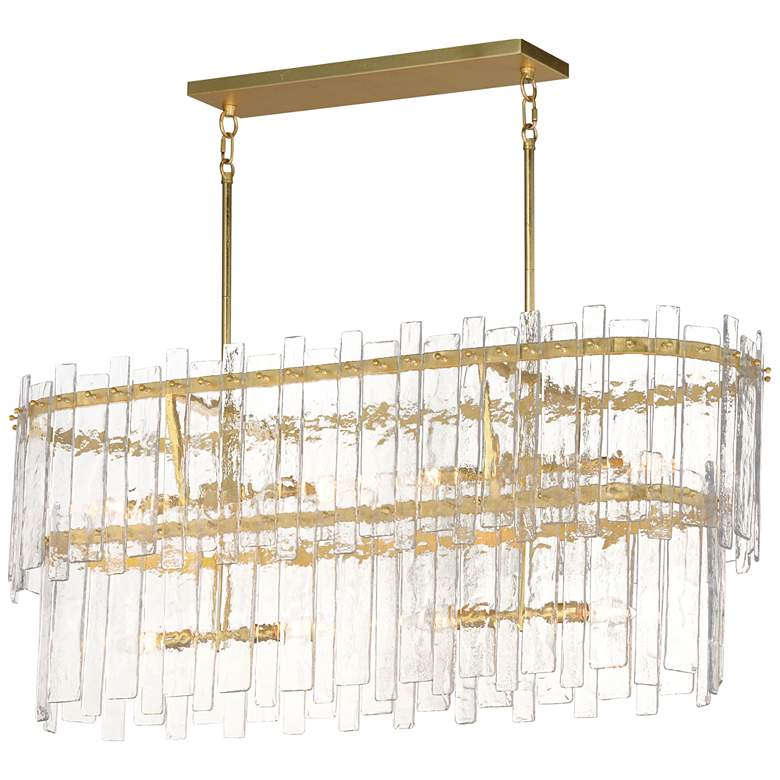 Image 2 Maxim Warren 42" Gold Leaf 8-Light Linear