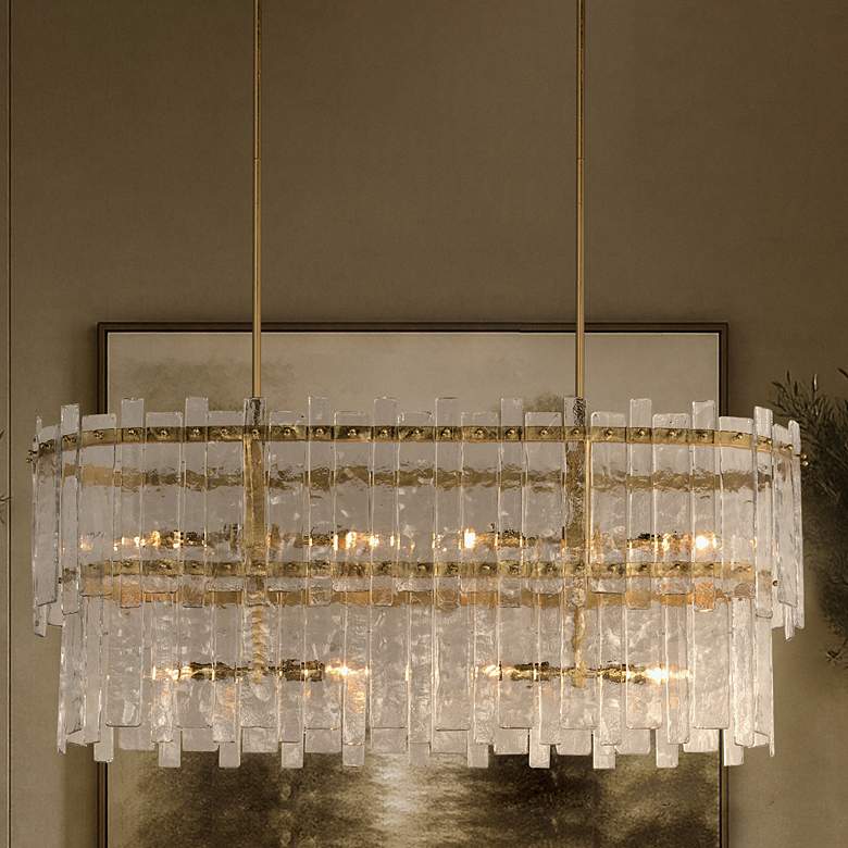 Image 1 Maxim Warren 42" Gold Leaf 8-Light Linear