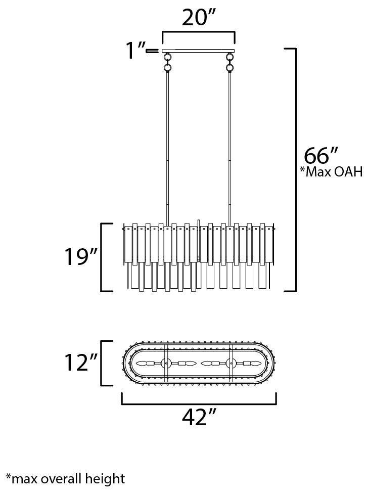 Image 7 Maxim Warren 42" Gold Leaf 8-Light Linear more views