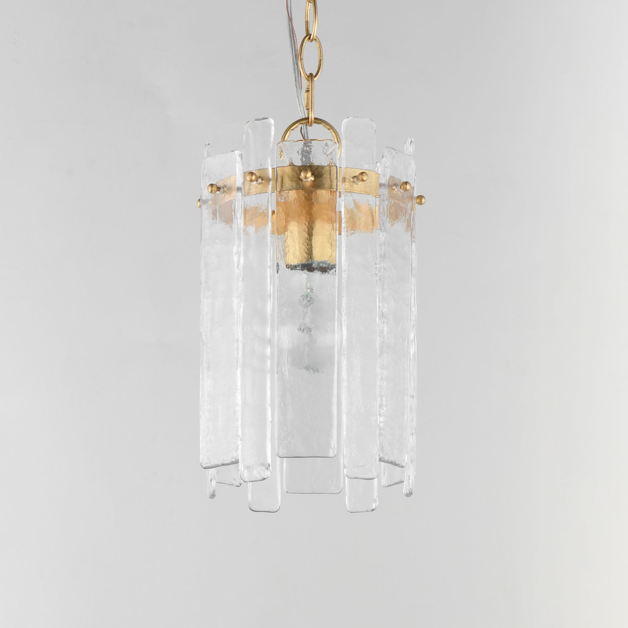 Image 2 Maxim Warren 7 1/2" Wide Gold Leaf 1-Light Pendant more views