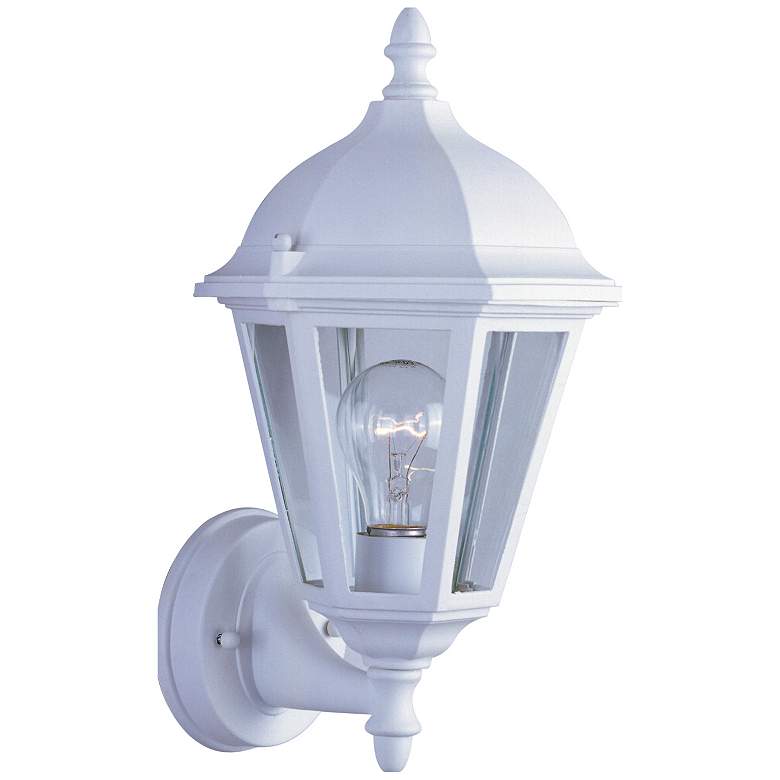 Image 1 Maxim Westlake 15" High White Finish Traditional Outdoor Wall Mount