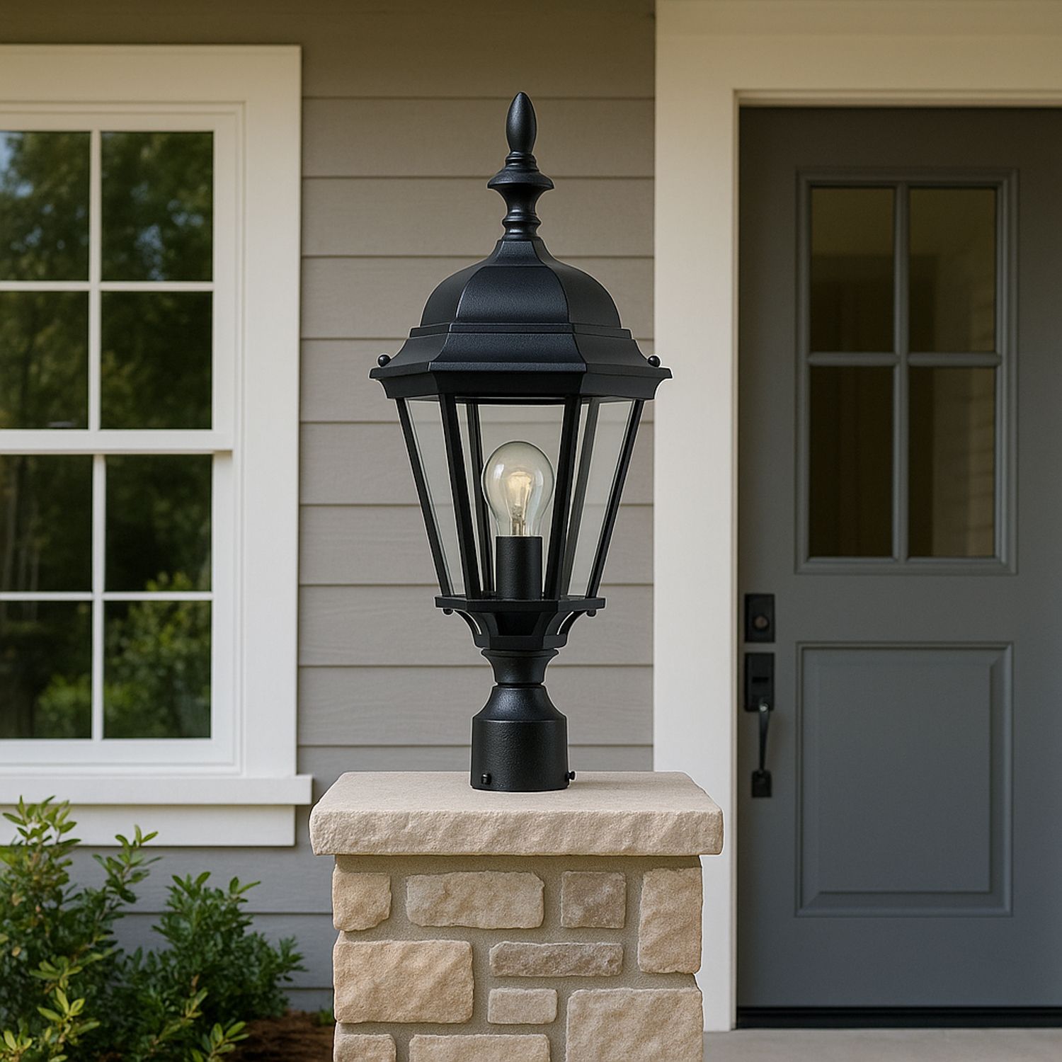 Image 4 Maxim Westlake 21" High Black Outdoor Lantern Post Light more views