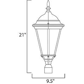 Image3 of Maxim Westlake 21" High Traditional Outdoor Pole Post Mount Light more views
