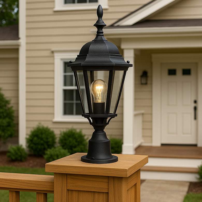 Image 1 Maxim Westlake 21"H Black Outdoor Post Light with Pier Mount Adapter
