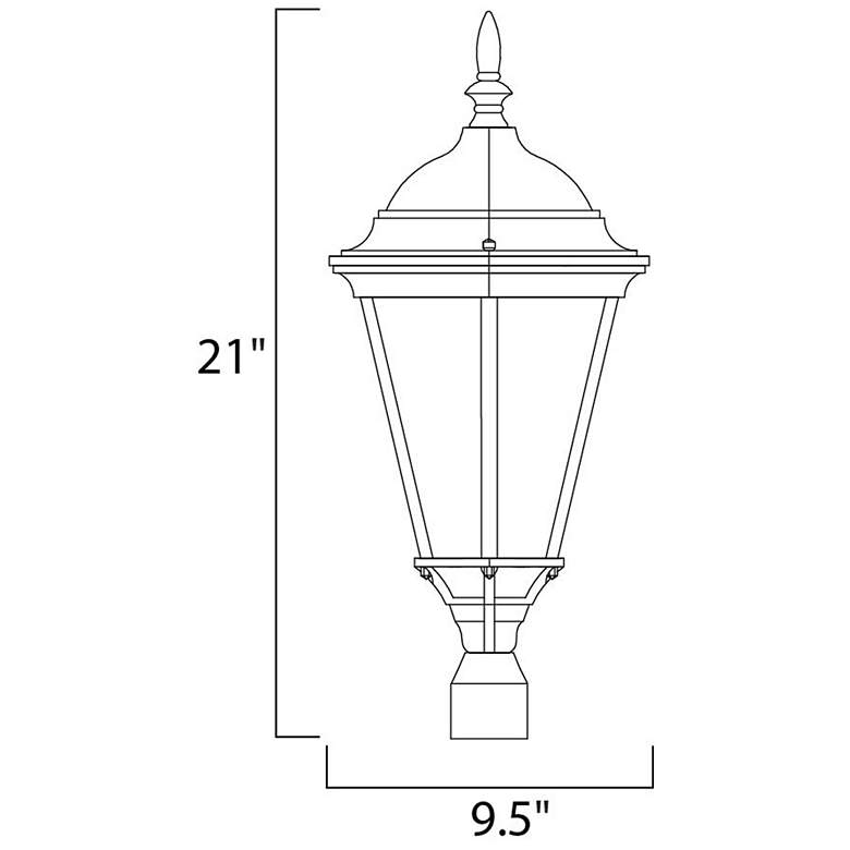 Image 5 Maxim Westlake 21"H Black Outdoor Post Light with Pier Mount Adapter more views