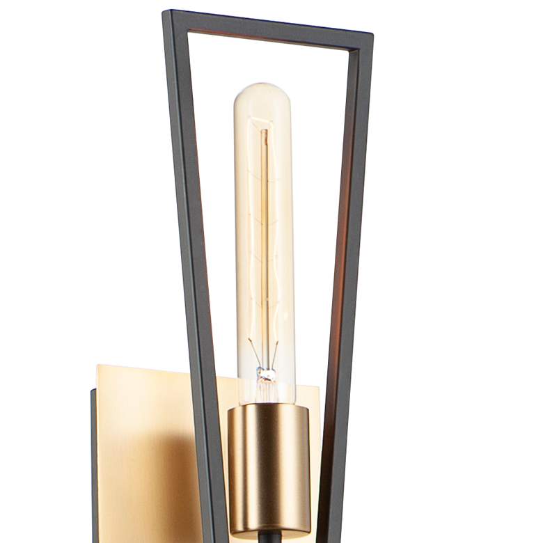 Image 3 Maxim Wings 14 1/2" High Black and Satin Brass Wall Sconce more views