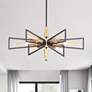 2_Maxim Wings 29" Wide 6-Light Black and Satin Brass Modern Chandelier