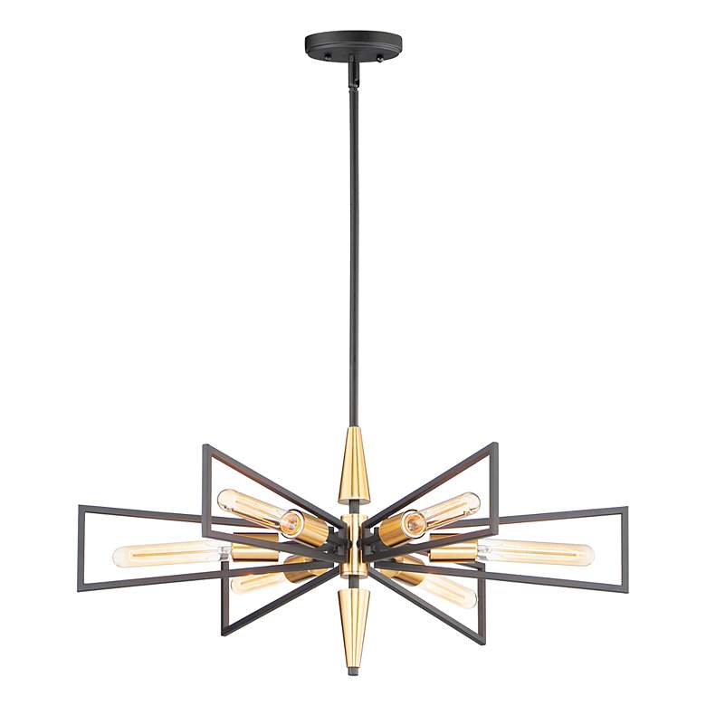 Image 4 Maxim Wings 29" Wide 6-Light Black and Satin Brass Modern Chandelier more views