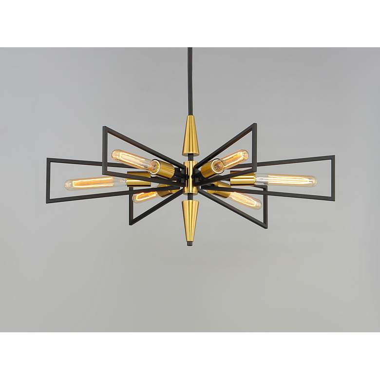Image 6 Maxim Wings 29" Wide 6-Light Black and Satin Brass Modern Chandelier more views