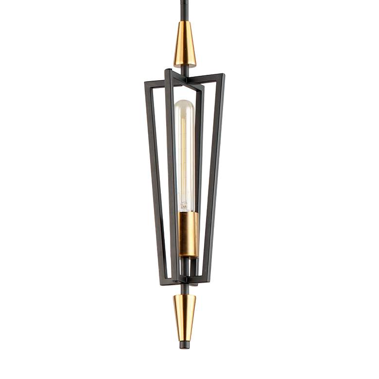Image 2 Maxim Wings 4 3/4" Wide Black and Satin Brass Mini Pendant more views