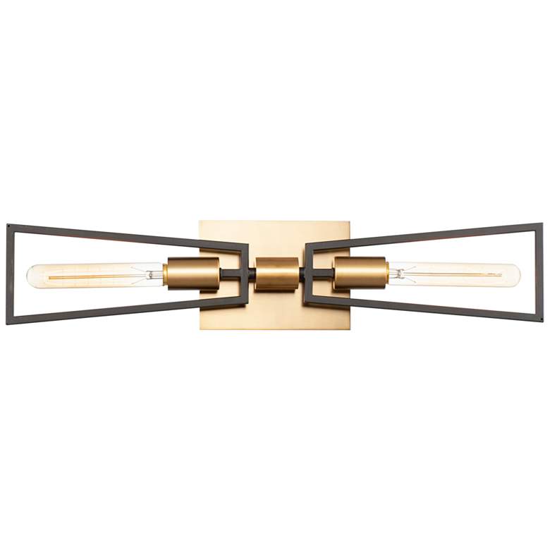 Image 2 Maxim Wings 5 inchH Black and Satin Brass 2-Light Wall Sconce
