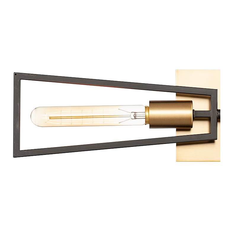 Maxim Wings 5&quot;H Black and Satin Brass 2-Light Wall Sconce more views